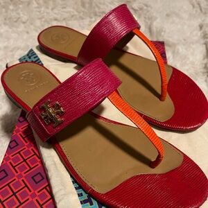 Tory Burch Red and Orange Sandals